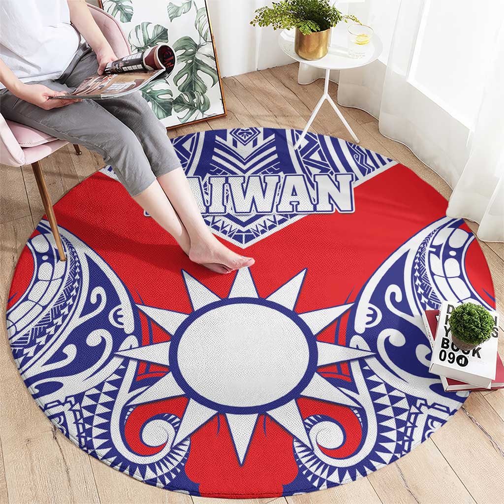Taiwan Round Carpet Austronesian Tribal Tattoo Red LT05 - Polynesian Pride