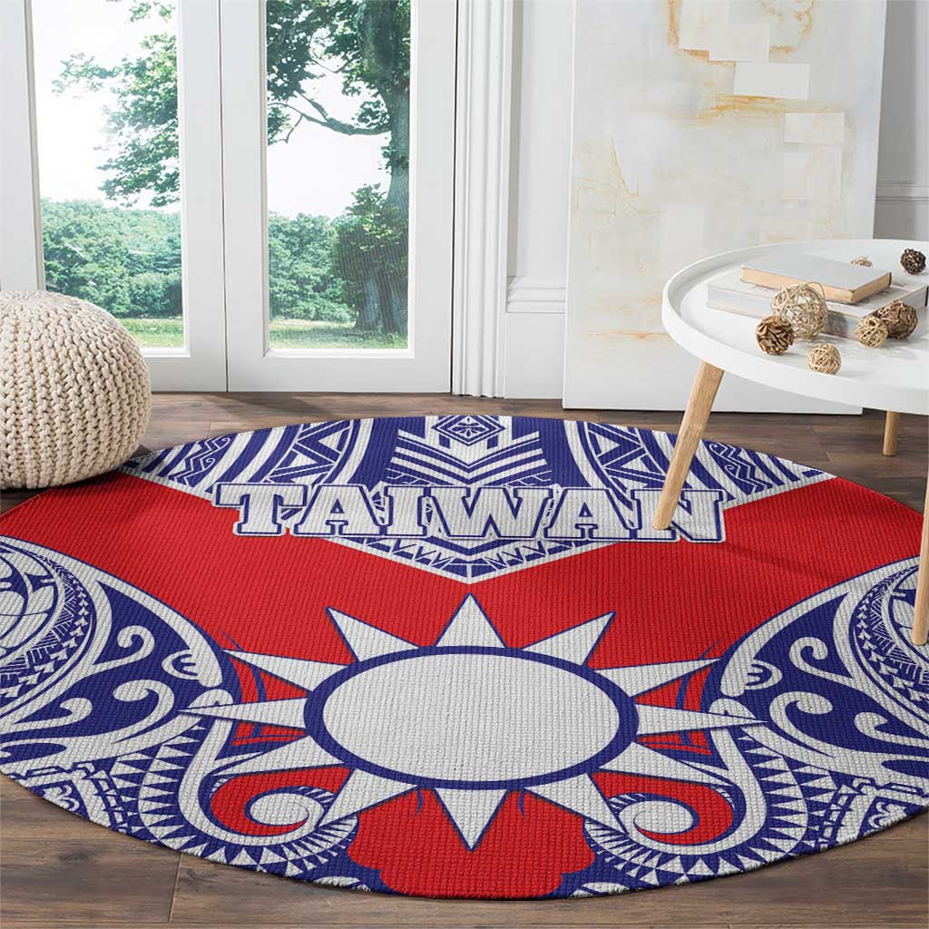 Taiwan Round Carpet Austronesian Tribal Tattoo Red LT05 - Polynesian Pride