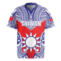 Personalised Taiwan Rugby Jersey Austronesian Tribal Tattoo Red - Polynesian Pride