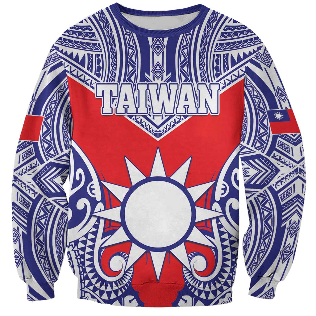 Personalised Taiwan Sweatshirt Austronesian Tribal Tattoo Red - Polynesian Pride