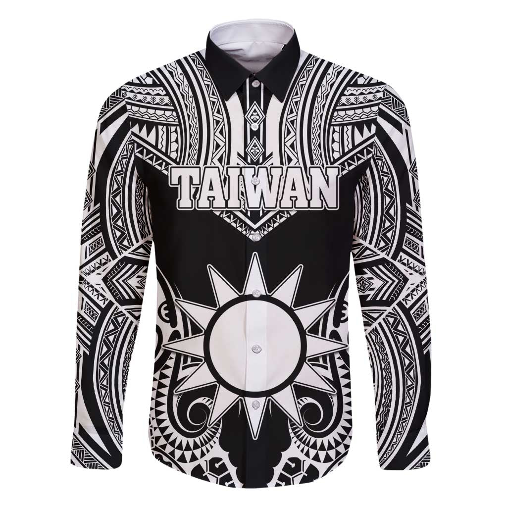 Personalised Taiwan Family Matching Tank Maxi Dress and Hawaiian Shirt Austronesian Tribal Tattoo Black - Polynesian Pride