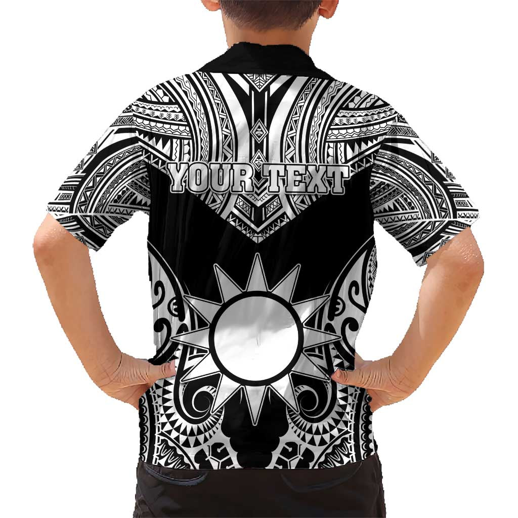 Personalised Taiwan Hawaiian Shirt Austronesian Tribal Tattoo Black - Polynesian Pride