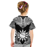 Personalised Taiwan Kid T Shirt Austronesian Tribal Tattoo Black - Polynesian Pride