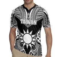 Personalised Taiwan Rugby Jersey Austronesian Tribal Tattoo Black - Polynesian Pride