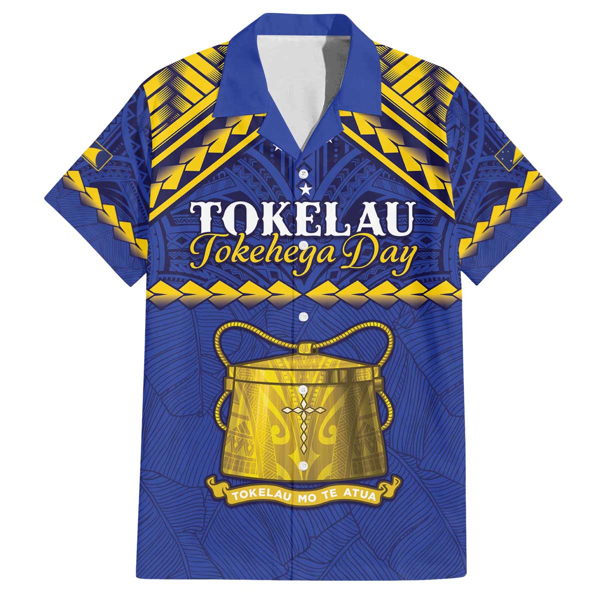 Personalised Tokelau Happy Tokehega Day Family Matching Off Shoulder Short Dress and Hawaiian Shirt Polynesian Tribal Tattoo