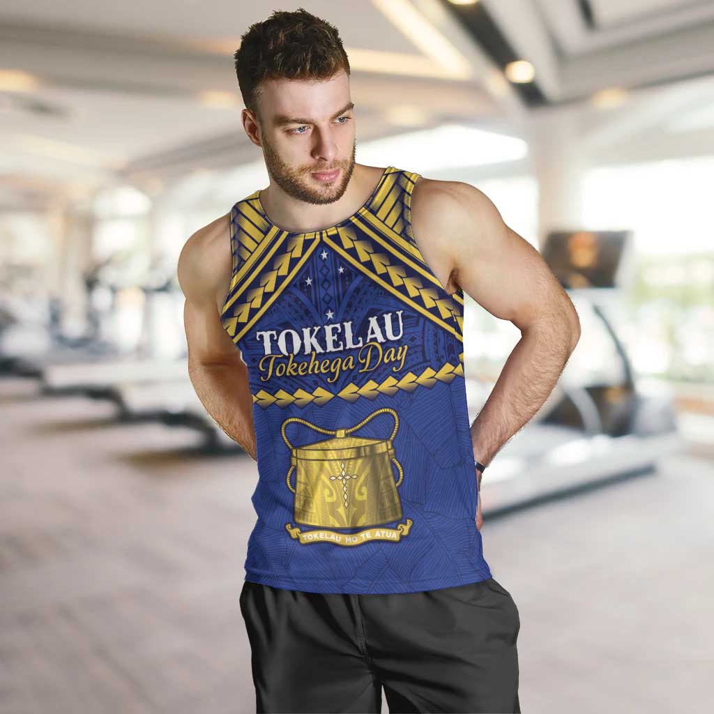 Personalised Tokelau Happy Tokehega Day Men Tank Top Polynesian Tribal Tattoo