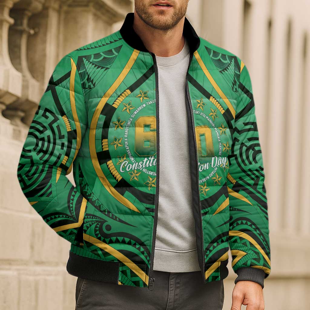 Cook Islands Constitution Day Bomber Puffer Jacket 60th Anniversary - Polynesian Pride