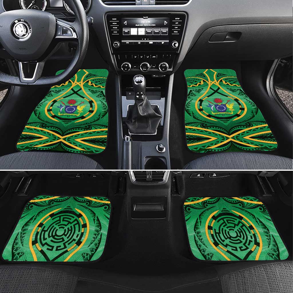 Cook Islands Constitution Day Car Mats 60th Anniversary LT05 Set 4pcs Green - Polynesian Pride