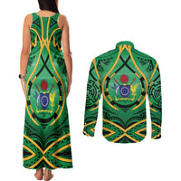 Cook Islands Constitution Day Couples Matching Tank Maxi Dress and Long Sleeve Button Shirt 60th Anniversary - Polynesian Pride
