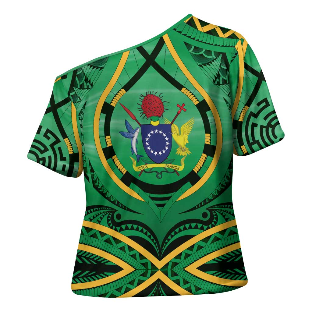 Cook Islands Constitution Day Cross Shoulder Shirt 60th Anniversary - Polynesian Pride