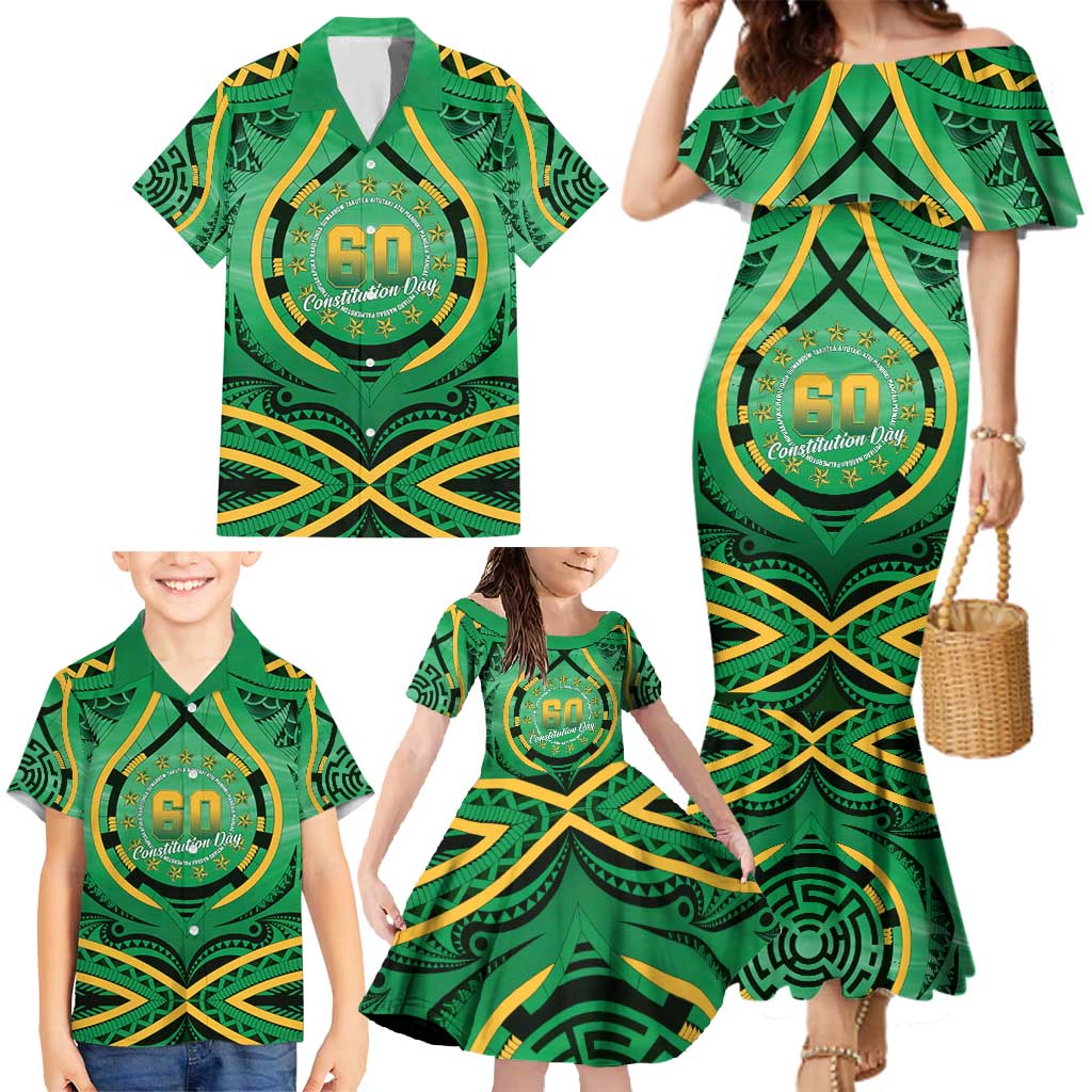 Cook Islands Constitution Day Family Matching Mermaid Dress and Hawaiian Shirt 60th Anniversary LT05 - Polynesian Pride