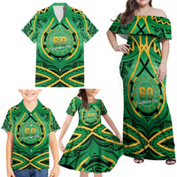 Cook Islands Constitution Day Family Matching Off Shoulder Maxi Dress and Hawaiian Shirt 60th Anniversary - Polynesian Pride