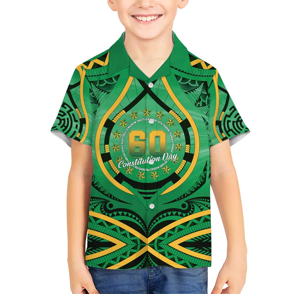Cook Islands Constitution Day Family Matching Short Sleeve Bodycon Dress and Hawaiian Shirt 60th Anniversary - Polynesian Pride