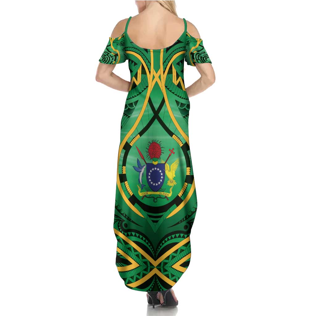Cook Islands Constitution Day Family Matching Summer Maxi Dress and Hawaiian Shirt 60th Anniversary LT05 - Polynesian Pride