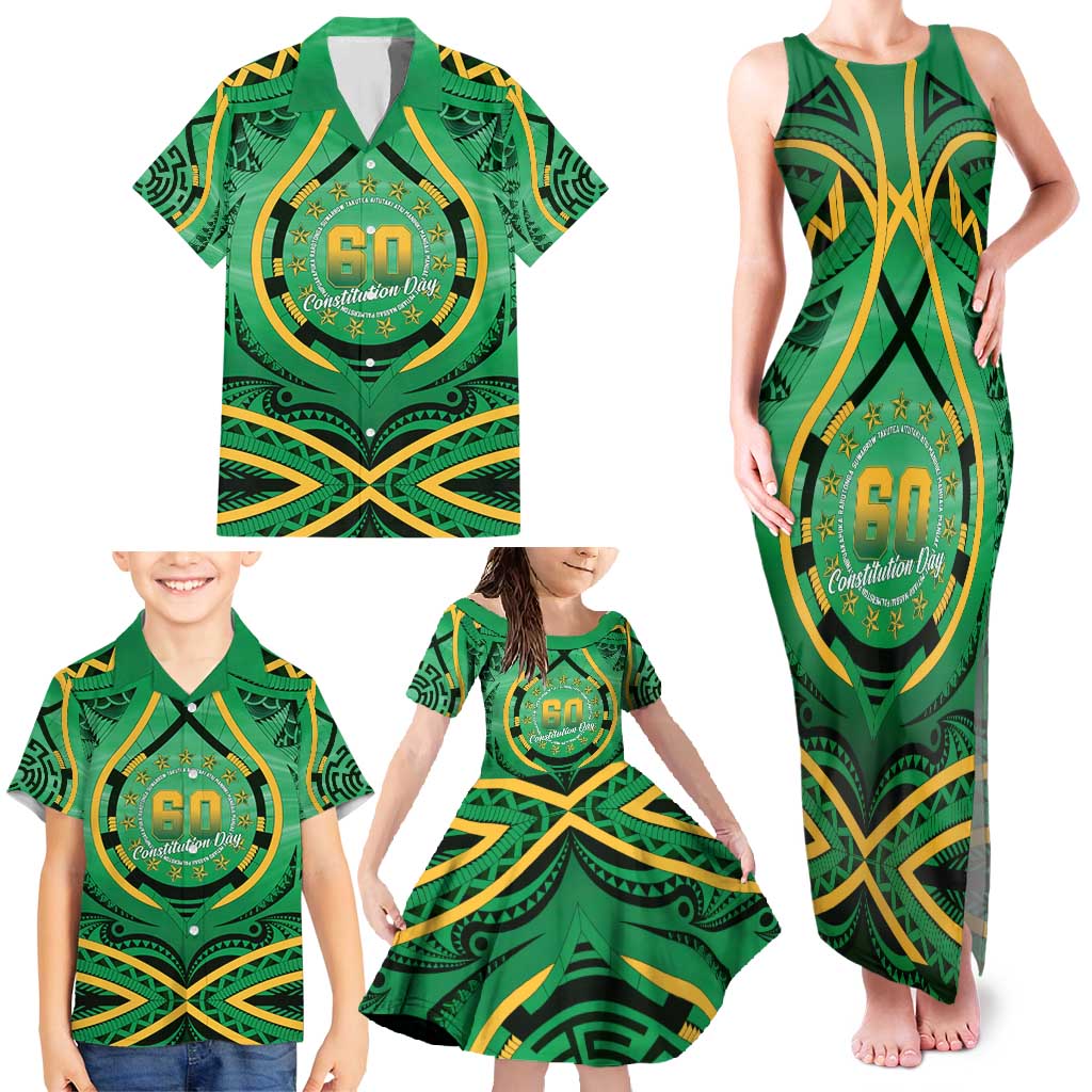 Cook Islands Constitution Day Family Matching Tank Maxi Dress and Hawaiian Shirt 60th Anniversary LT05 - Polynesian Pride
