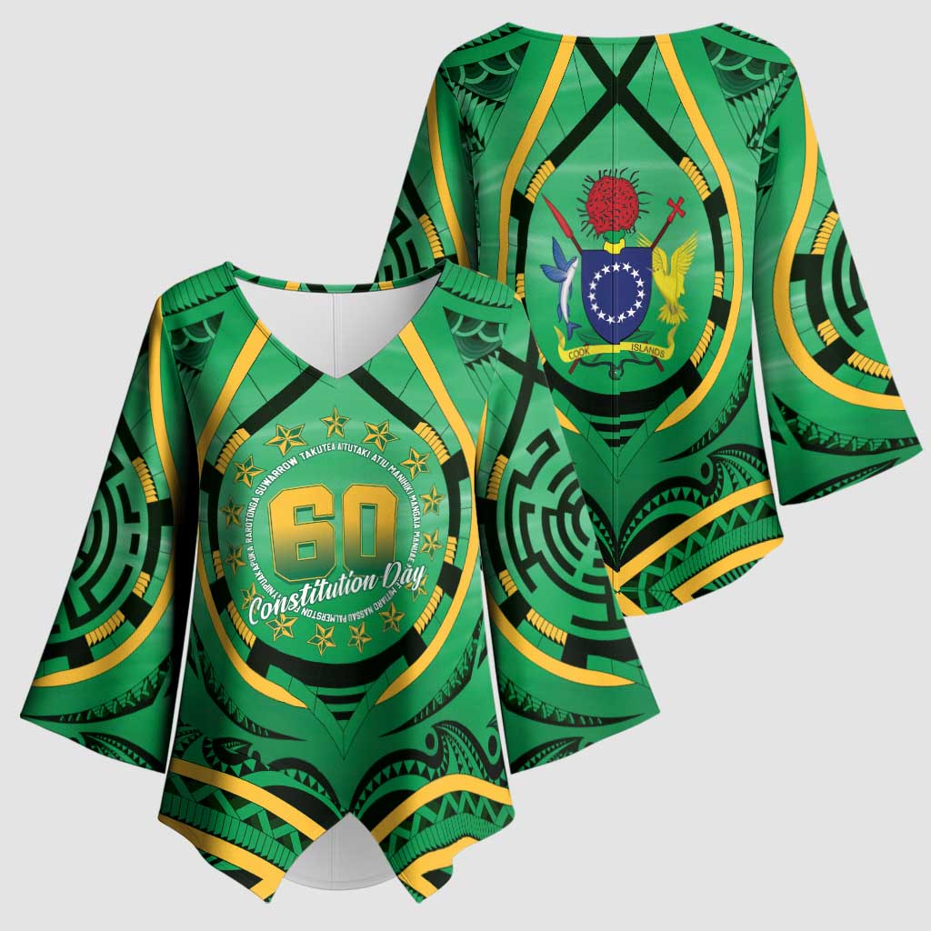 Cook Islands Constitution Day Kimono Sleeve Blouse 60th Anniversary - Polynesian Pride