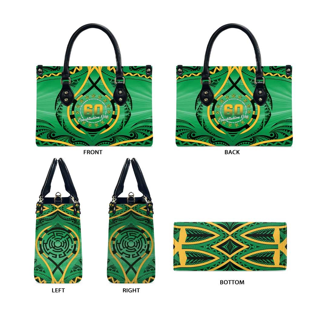 Cook Islands Constitution Day Leather Bag 60th Anniversary - Polynesian Pride