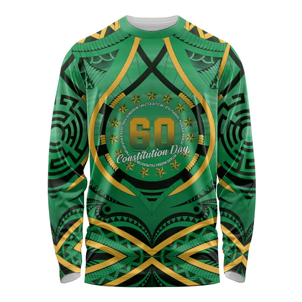 Cook Islands Constitution Day Long Sleeve Shirt 60th Anniversary - Polynesian Pride