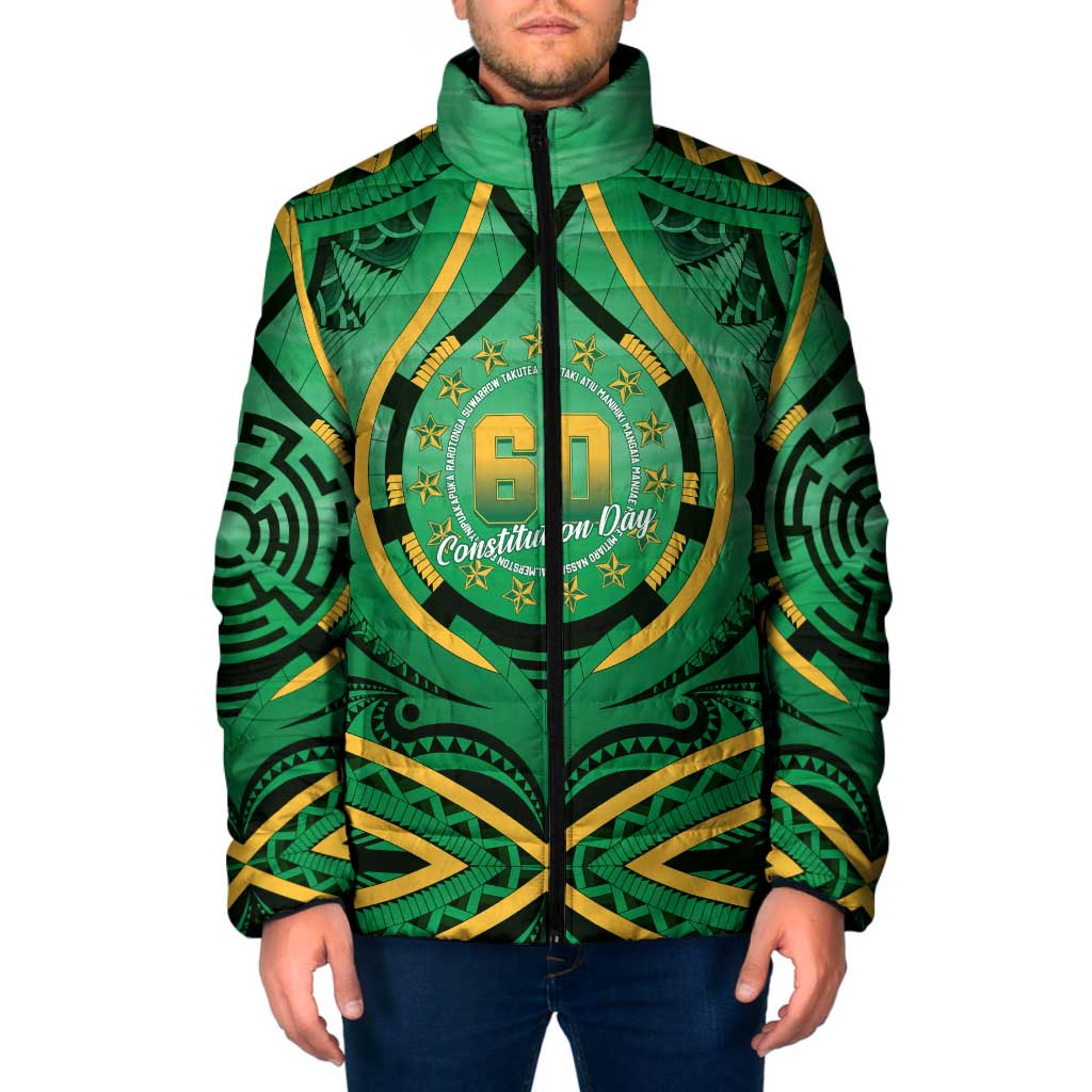 Cook Islands Constitution Day Padded Jacket 60th Anniversary - Polynesian Pride