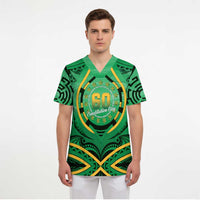 Cook Islands Constitution Day Scrub Top 60th Anniversary - Polynesian Pride