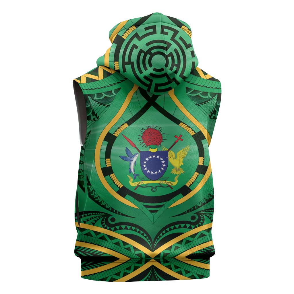 Cook Islands Constitution Day Sleeveless Hoodie 60th Anniversary - Polynesian Pride