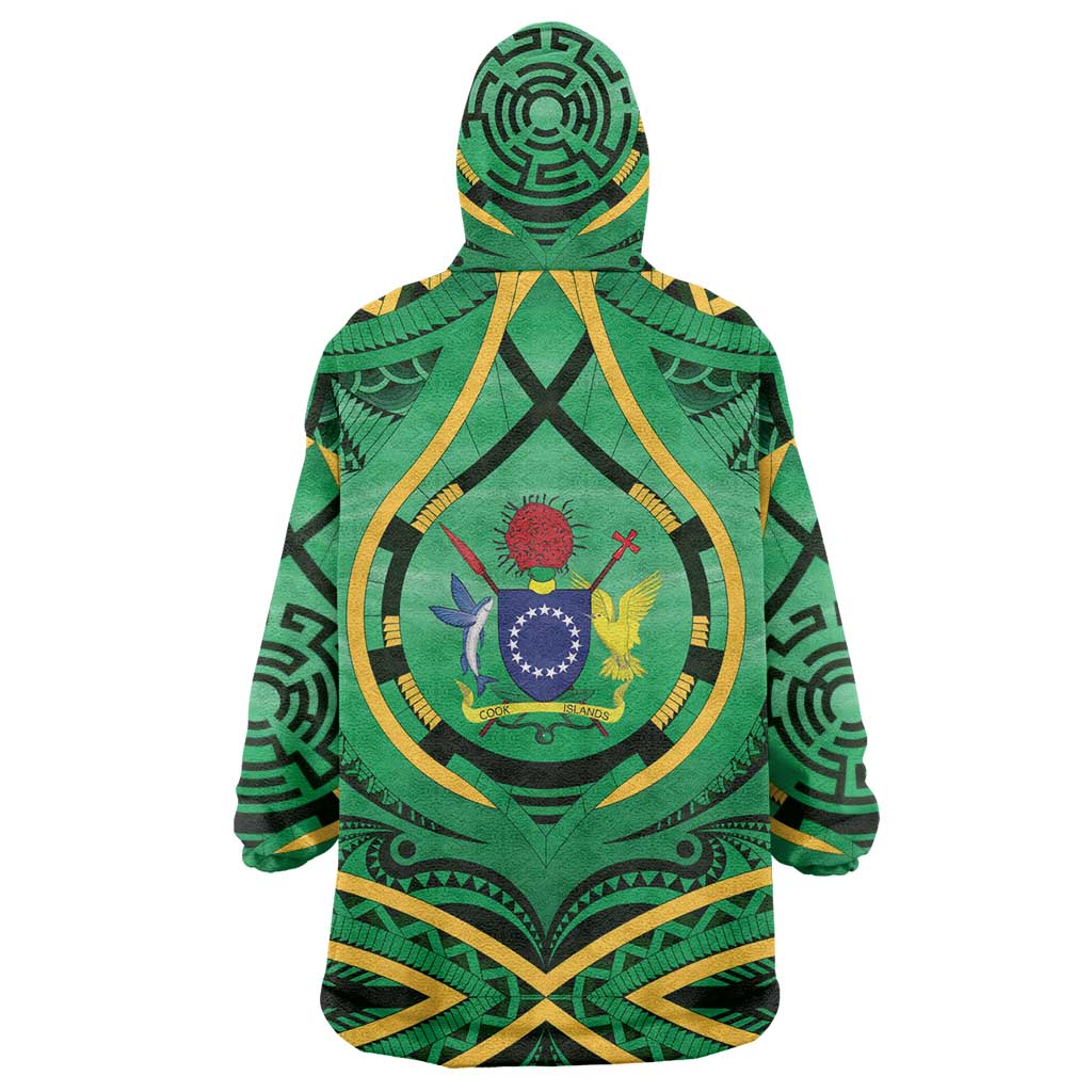 Cook Islands Constitution Day Wearable Blanket Hoodie 60th Anniversary - Polynesian Pride