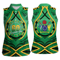 Cook Islands Constitution Day Women Sleeveless Polo Shirt 60th Anniversary LT05 - Polynesian Pride