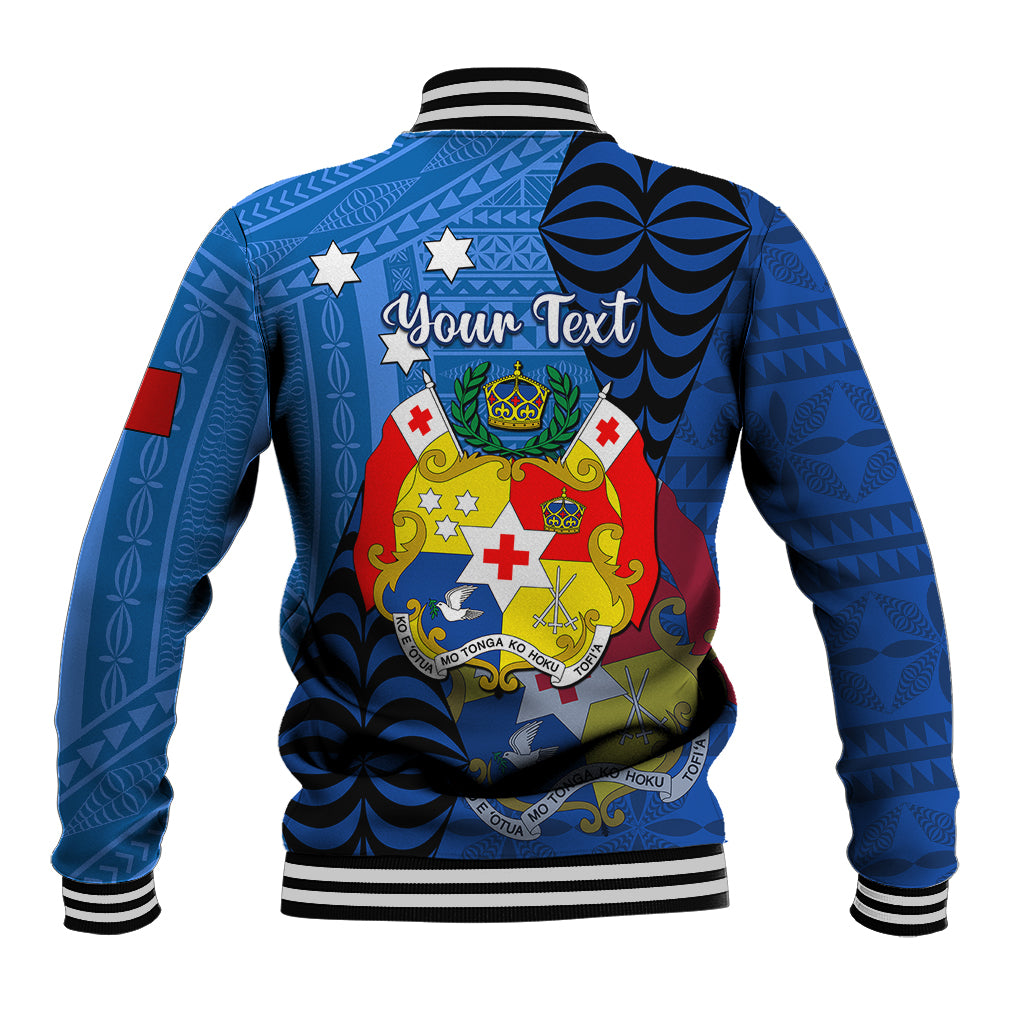 Personalized Tonga Vavau Baseball Jacket Humpback Whale Coat Of Arms With Ngatu Pattern LT05 - Polynesian Pride