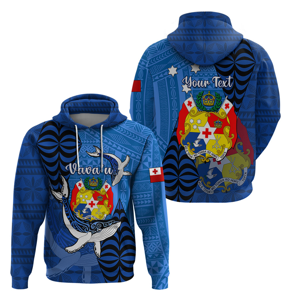 Personalized Tonga Vavau Hoodie Humpback Whale Coat Of Arms With Ngatu Pattern LT05 - Polynesian Pride
