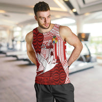 Personalized Tonga Niuas Men Tank Top White Tailed Tropicbird With Ngatu Pattern LT05 - Polynesian Pride