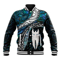 New Zealand Aotearoa Baseball Jacket Maori Hei Rehua Paua Shell Glitter Green LT05 Unisex Green - Polynesian Pride