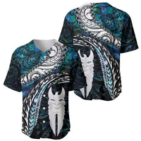 New Zealand Aotearoa Baseball Jersey Maori Hei Rehua Paua Shell Glitter Green LT05 - Polynesian Pride