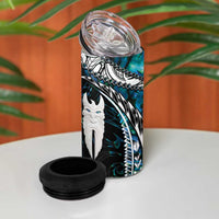 New Zealand Aotearoa 4 in 1 Can Cooler Tumbler Maori Hei Rehua Paua Shell Glitter Green LT05 - Polynesian Pride