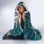 New Zealand Aotearoa Hooded Blanket Maori Hei Rehua Paua Shell Glitter Green