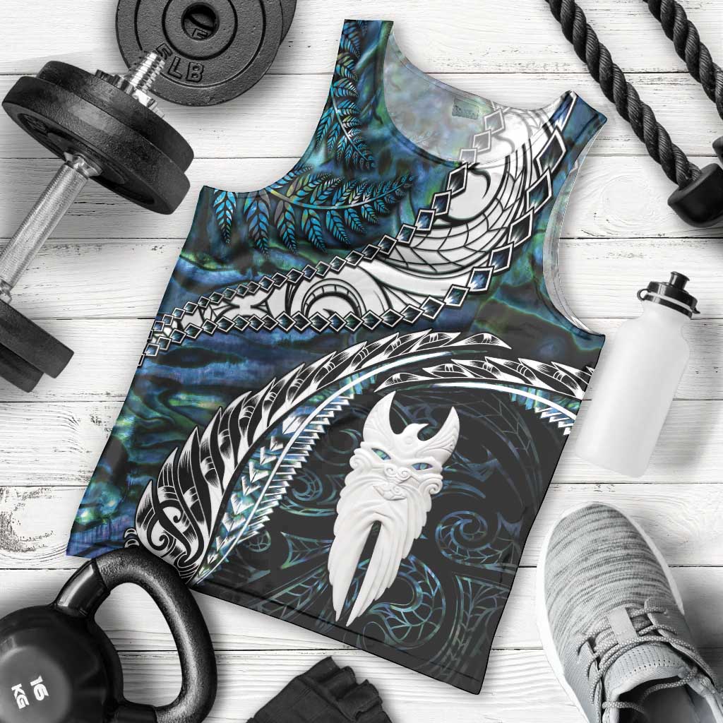 New Zealand Aotearoa Men Tank Top Maori Hei Rehua Paua Shell Glitter Green LT05 - Polynesian Pride