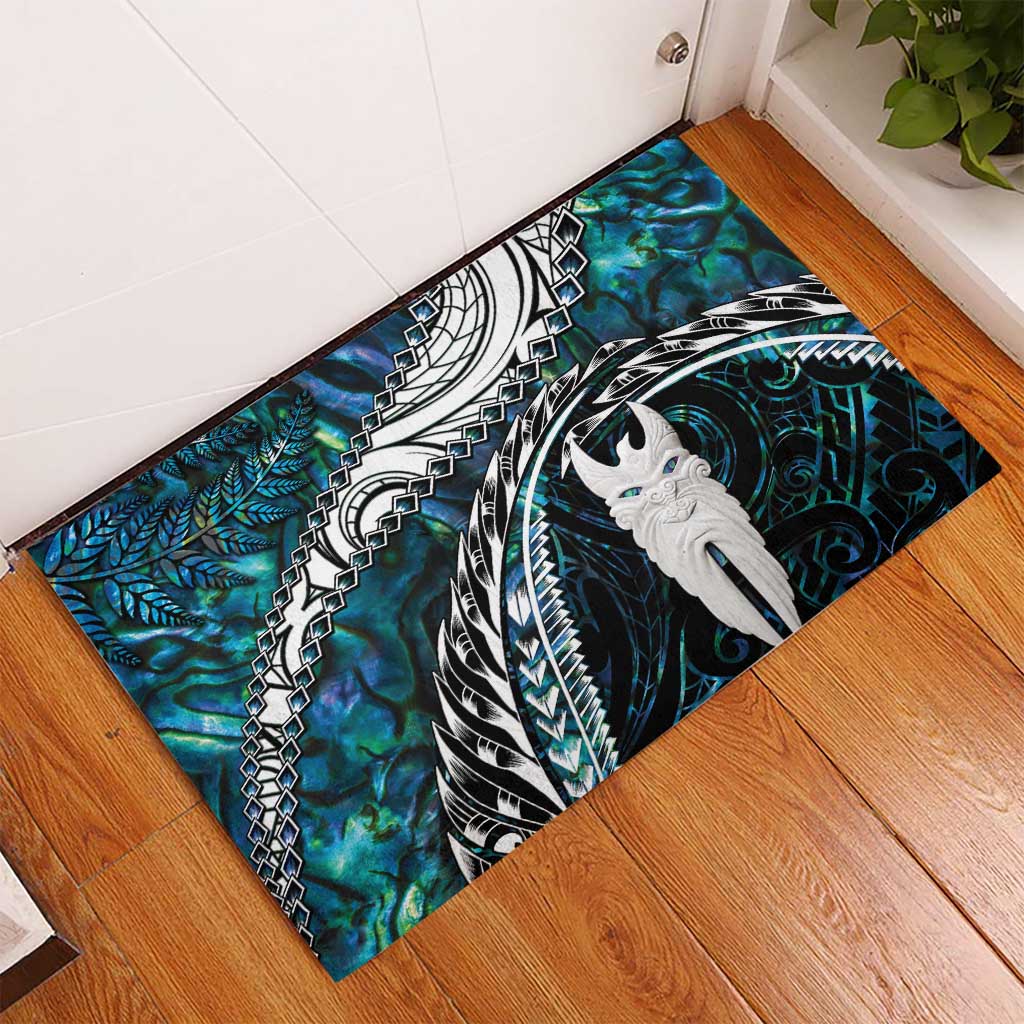 New Zealand Aotearoa Rubber Doormat Maori Hei Rehua Paua Shell Glitter Green LT05 - Polynesian Pride