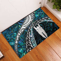 New Zealand Aotearoa Rubber Doormat Maori Hei Rehua Paua Shell Glitter Green LT05 - Polynesian Pride