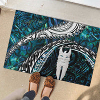 New Zealand Aotearoa Rubber Doormat Maori Hei Rehua Paua Shell Glitter Green LT05 - Polynesian Pride
