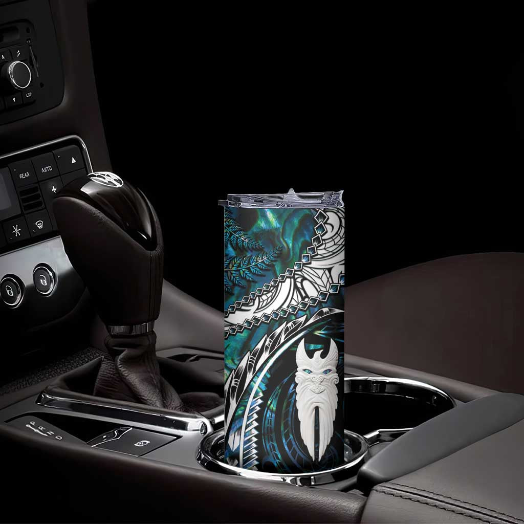New Zealand Aotearoa Skinny Tumbler Maori Hei Rehua Paua Shell Glitter Green LT05 - Polynesian Pride