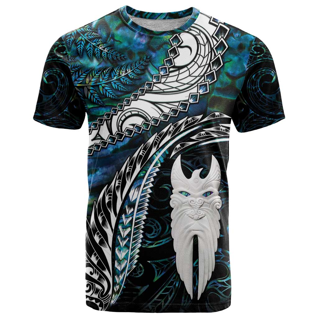 New Zealand Aotearoa T Shirt Maori Hei Rehua Paua Shell Glitter Green LT05 Green - Polynesian Pride