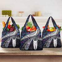 New Zealand Aotearoa Grocery Bag Maori Hei Rehua Paua Shell Glitter Purple LT05 3-pack One Size Purple - Polynesian Pride