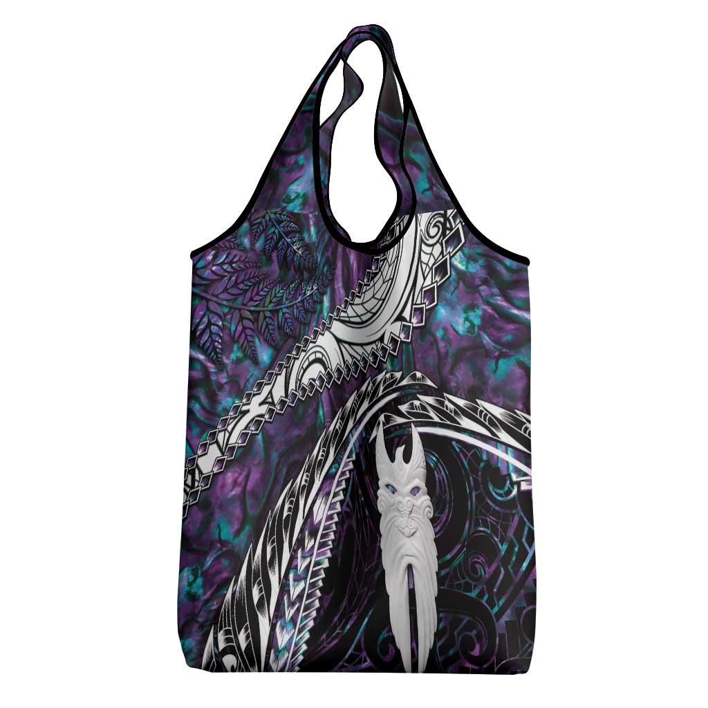 New Zealand Aotearoa Grocery Bag Maori Hei Rehua Paua Shell Glitter Purple LT05 - Polynesian Pride