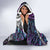 New Zealand Aotearoa Hooded Blanket Maori Hei Rehua Paua Shell Glitter Purple