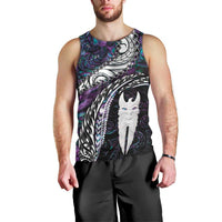 New Zealand Aotearoa Men Tank Top Maori Hei Rehua Paua Shell Glitter Purple LT05 - Polynesian Pride
