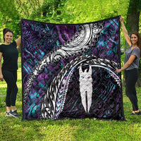 New Zealand Aotearoa Quilt Maori Hei Rehua Paua Shell Glitter Purple LT05 - Polynesian Pride