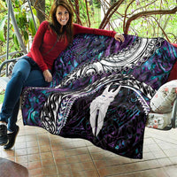 New Zealand Aotearoa Quilt Maori Hei Rehua Paua Shell Glitter Purple LT05 - Polynesian Pride