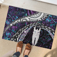 New Zealand Aotearoa Rubber Doormat Maori Hei Rehua Paua Shell Glitter Purple LT05 - Polynesian Pride
