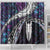 New Zealand Aotearoa Shower Curtain Maori Hei Rehua Paua Shell Glitter Purple