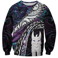 New Zealand Aotearoa Sweatshirt Maori Hei Rehua Paua Shell Glitter Purple LT05 Unisex Purple - Polynesian Pride