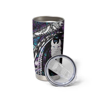 New Zealand Aotearoa Tumbler Cup Maori Hei Rehua Paua Shell Glitter Purple